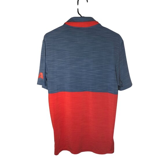 Adidas Mens Golf Polo Shirt USA Themed Size Small Colorblock Design Red/Navy Pol - Picture 2 of 11